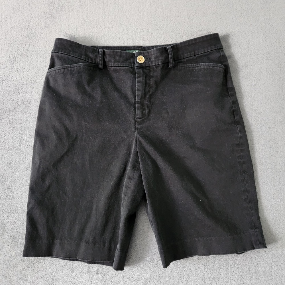 Lauren Ralph Lauren Shorts Womens Size 6 Beach Golf Flat‎ Black 9" Inseam